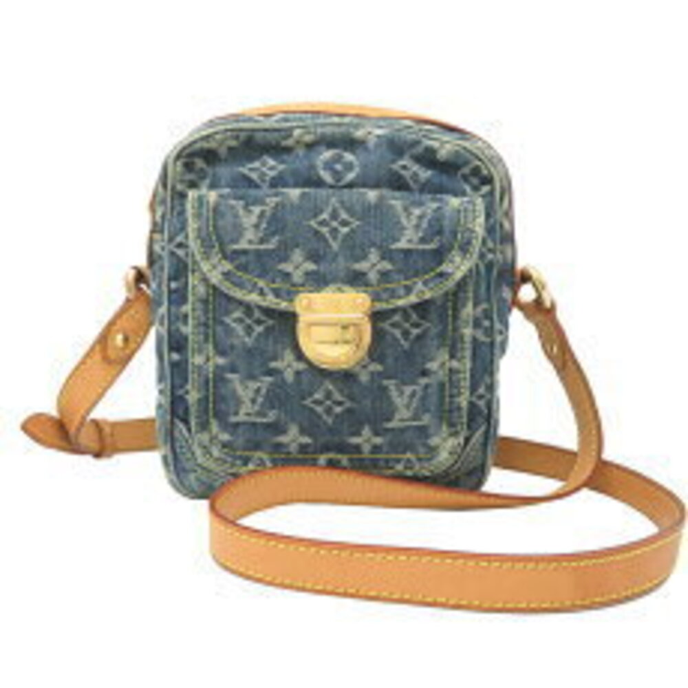 Louis Vuitton Denim Camera Bag Shoulder Monogram Blue